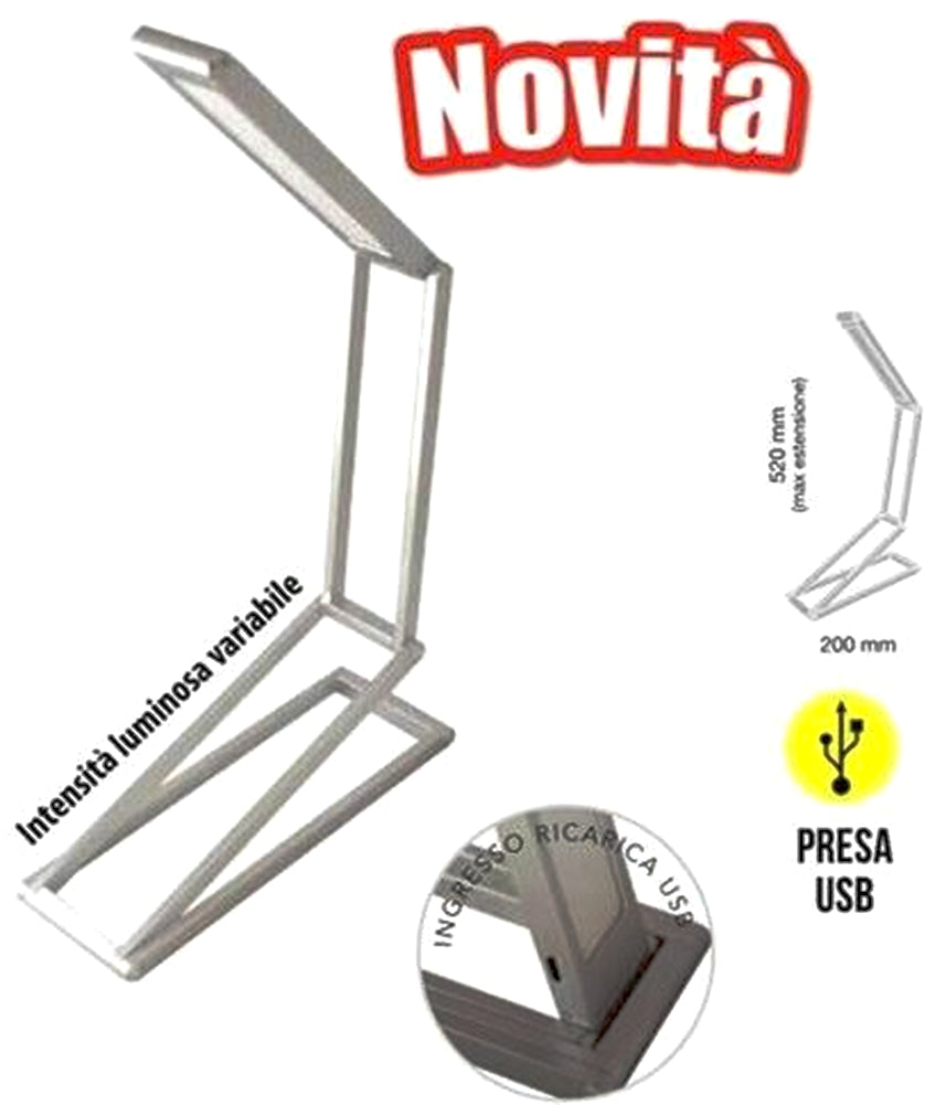 LAMPADA LED DA TAVOLO USB 3W RICARICABILE