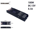 TRASFORMATORE 12V DC 100 WATT 8.33A SLIM NERO VIVALAMP