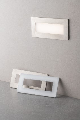 INCASSO LED BOLT BIANCA O NIKEL 5W 330LM CCT IP65 18 1X8 1X4 7CM