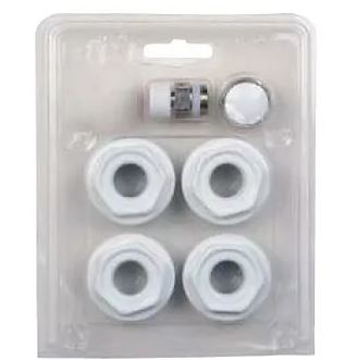 KIT UNIVERSALE RADIATORI ALLUMINIO CON FLANGIA 42 1"X3/8" VALVOLA CON VOLANTINO + TEFLON