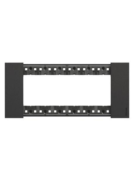 PLACCA BTICINO LIVING NOW 6 MODULI COLORE NERO KA4806KG