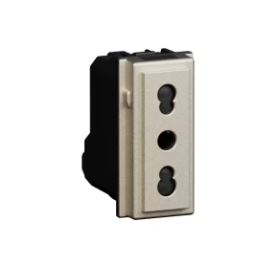 PRESA BIPASSO 2P+T 10/16A 250VAC CHAMPAGNE