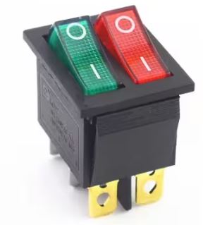 INTERRUTTORE A BILANCIERE A DOPPIA CONNESSIONE VERDE/ROSSO