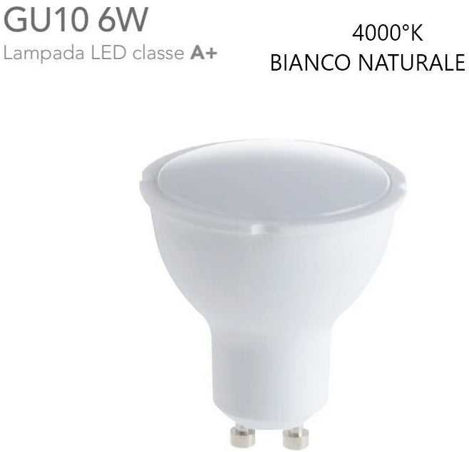LAMPADINA LED GU10 6W LUCE NATURALE