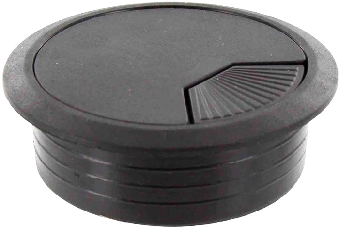 BOCCHETTA PASSACAVI NERA IN PLASTICA Ø 60 mm