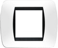 PLACCA 2 MODULI BIANCA CON CORNICE INTERNA NERA BTICINO SERIE LIVING