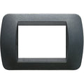 PLACCA 3 MODULI ACCIAIO SCURO BTICINO LIVING INTERNATIONAL