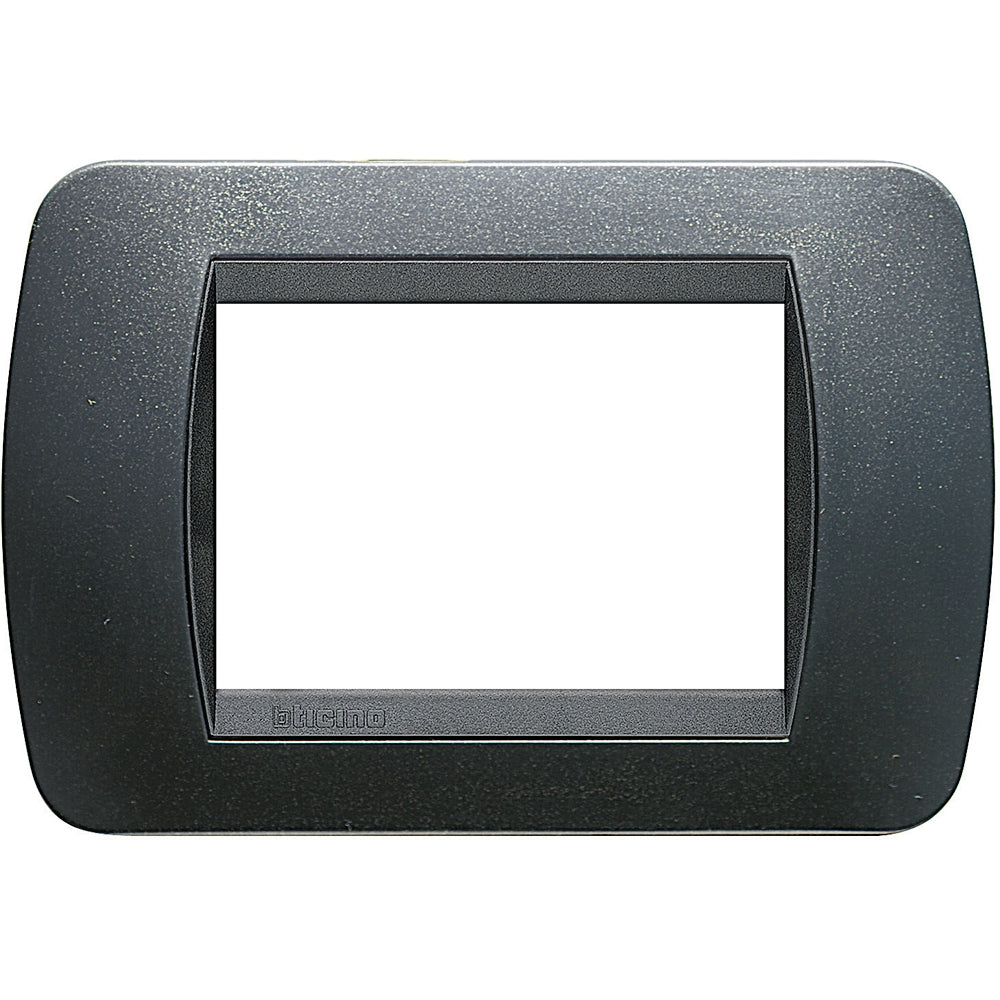 PLACCA 3 MODULI ACCIAIO SCURO BTICINO LIVING INTERNATIONAL