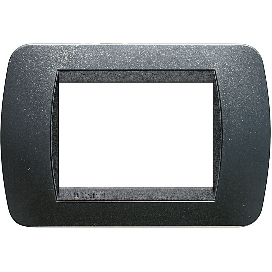 PLACCA 3 MODULI ACCIAIO SCURO BTICINO LIVING INTERNATIONAL