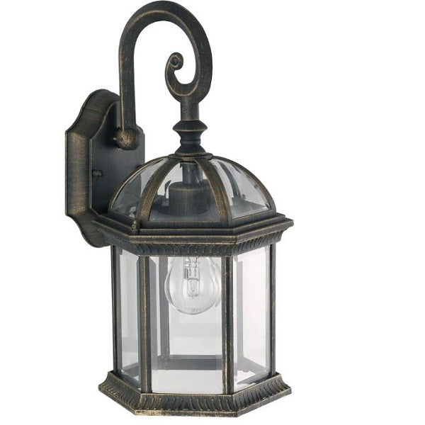 APPLIQUE GAETA NERO/ORO 1XE27 IP44 20X39CM