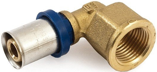 GOMITO FILETTATO FEMMINA A PRESSARE MULTIPINZA PROFILI U-TH-H DIAMETRO 20 mm x 1/2" BAMPI SISTEMA BALPEX SERIE LP