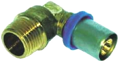 GOMITO FILETTATO MASCHIO A PRESSARE MULTIPINZA PROFILI U-TH-H DIAMETRO 26 mm x 3/4" BAMPI SISTEMA BALPEX SERIE LP