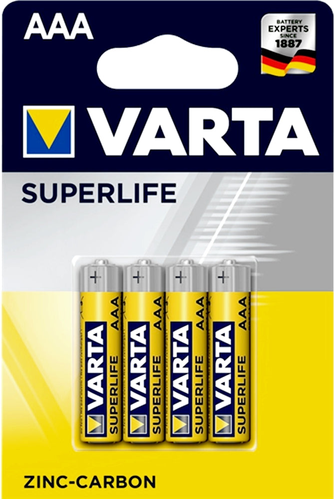 BLISTER 4 BATTERIE VARTA SUPERLIFE MINISTILO (AAA) 1,5V