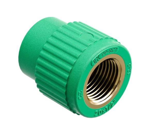 RACCORDO DIRITTO IN PPR FILETTATO FEMMINA SERIE TIGRIS GREEN 40X1"1/4