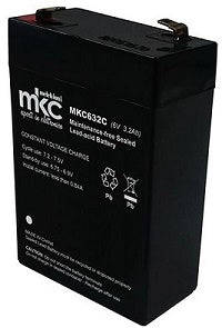 BATTERIA AL PIOMBO RICARICABILE 6V - 3,2A CON TERMINALE FASTON 4,8 mm