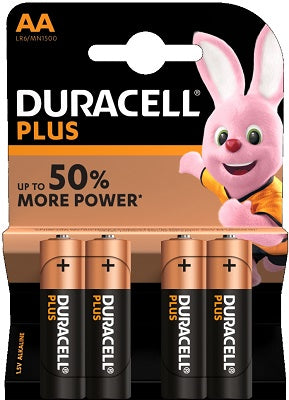 BLISTER 4 BATTERIE DURACELL PLUS STILO (AA)