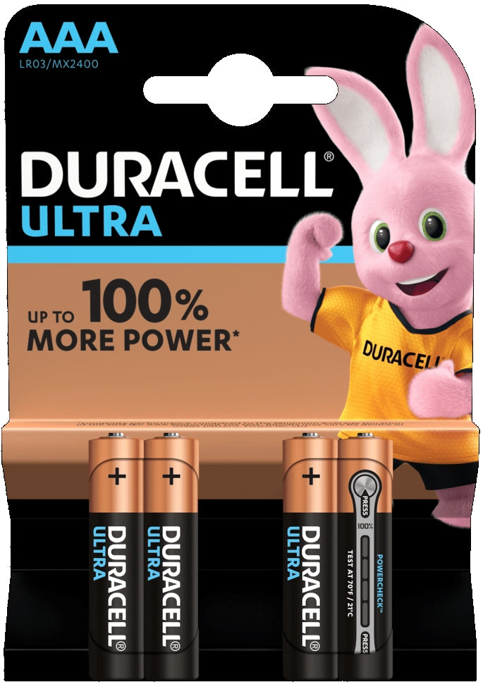 ULTRA POWER MINI STILO AAA DURACELL MN2400. BLISTER 4 PILE