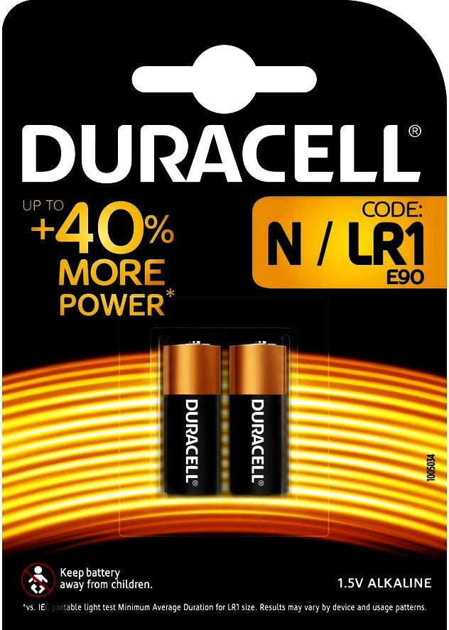 BATTERIE DURACELL SPECIALISTICHE ALCALINE FORMATO N DA 1,5 V