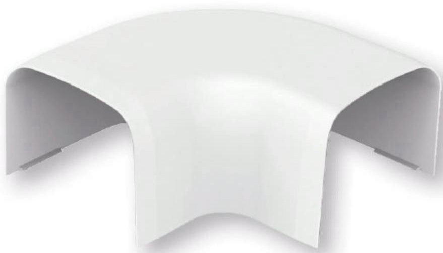 CURVA PIANA Ø90X65 mm. PER CANALIZZAZIONE IMPIANTI DI CLIMATIZZAZIONE