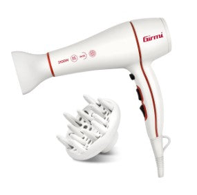 ASCIUGACAPELLI PROFESSIONALE CON MOTORE AC DIFFUSORE E IONI 2 VEL. 3 TEMP. 2100 WATT