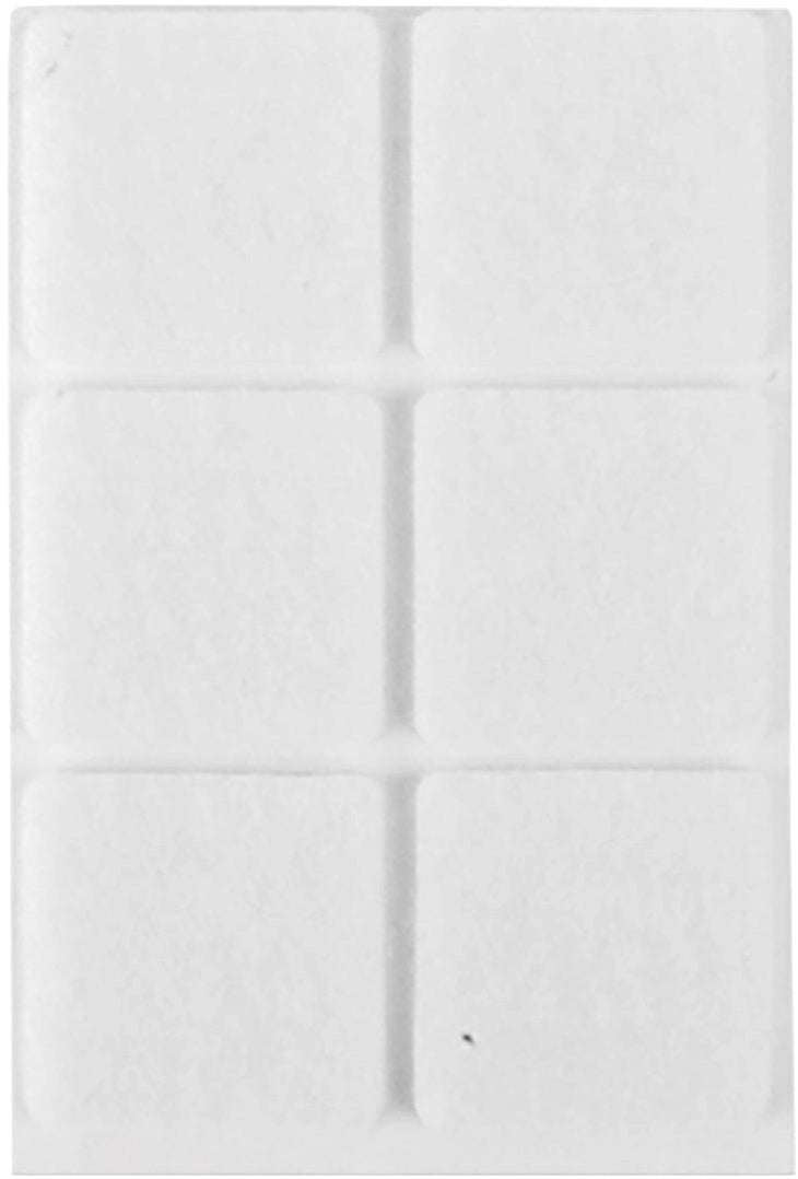 CONFEZIONE 6 FELTRINI AUTOADESIVI QUADRATI 30×30 mm BIANCHI