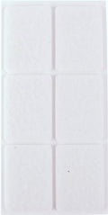 CONFEZIONE 6 FELTRINI AUTOADESIVI RETTANGOLARI 25×35 mm BIANCHI