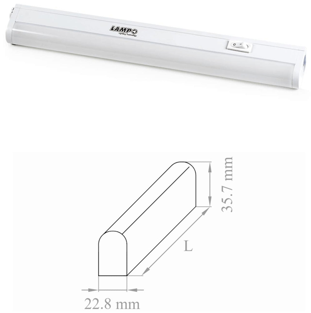 REGLETTE PT5 LED 18 W LUCE NATURALE IP20 BIANCA