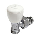 VALVOLA MICROMETRICA TERMOSTATIZZABILE, A SQUADRA, CON ATTACCO PER ADATTATORE 1/2" x 16