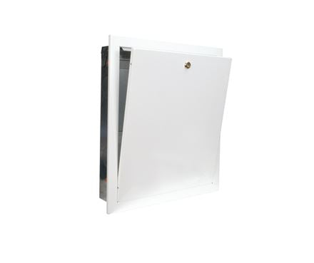 CASSETTA METALLICA DA INCASSO PER COLLETTORI, CON PROFONDITÀ ED ALTEZZA REGOLABILI 600 x 650÷740 x 85÷140 mm