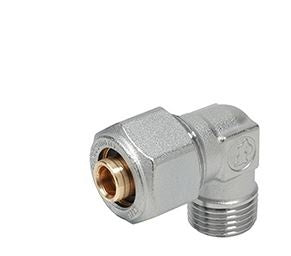 RACCORDO CURVO 90° FILETTATO MASCHIO, PER TUBI IN PLASTICA O MULTISTRATO 3/4" x (16 x 2)