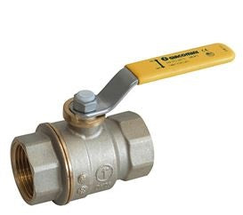 VALVOLA A SFERA DIRITTA, FEMMINA-FEMMINA, PASSAGGIO TOTALE, USO GAS 3/4" L.GIALLA