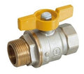 VALVOLA A SFERA DIRITTA, FEMMINA-MASCHIO, PASSAGGIO TOTALE, USO GAS 1/2"