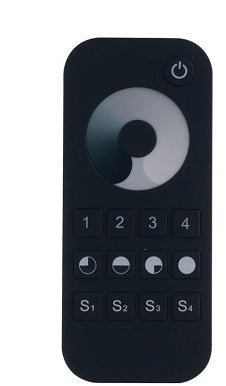 RADIOCOMANDO RF 2 4G CONTROLLO DIMMER VARIA LUCE 4 ZONE 1 CANALE