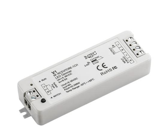 RICEVITORE RF 2 4G 1 CANALE PER WALLPAD DMX UTILIZZABILE PER SINGOLO COLORE 9 7X3 3X1X8CM
