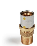 RACCORDO DIRITTO FILETTATO MASCHIO, A PRESSARE MULTIPINZA, SERIE MULTIGAS 1/2" X (16 X 2)