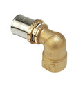 RACCORDO CURVO 90° FILETTATO FEMMINA, A PRESSARE MULTIPINZA 1/2" x (16 x 2)