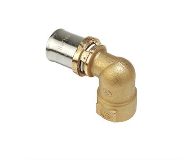 RACCORDO CURVO 90° FILETTATO FEMMINA A PRESSARE MULTIPINZA 3/4"X20
