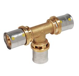 RACCORDO A TEE, A PRESSARE MULTIPINZA, SERIE MULTIGAS 16X16X16/2