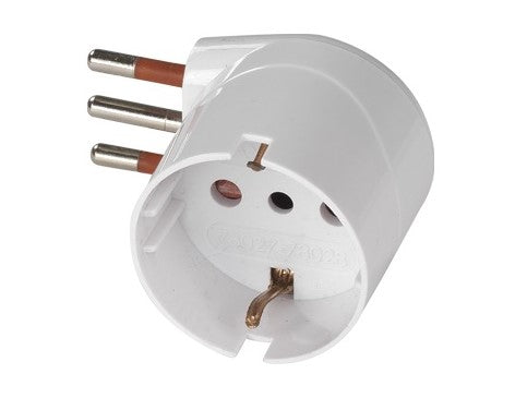 ADATTATORE SCHUKO 90° 10A+T