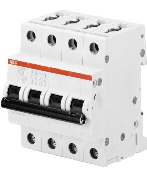INTERRUTTORE MAGNETOTERMICO ABB S204 4P 16A 6KA TIPO C 4 MODULI S529211