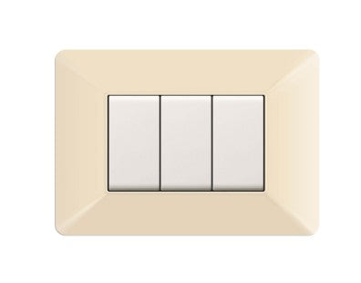 PLACCA COPRINTERRUTTORE 3 MODULI AVORIO EASY