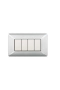 PLACCA COPRINTERRUTTORE 4 POSTI ALLUMINIO CHIARO ELETTROCANALI EASY
