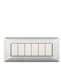 PLACCA COPRINTERRUTTORE 6 POSTI ALLUMINIO CHIARO ELETTROCANALI EASY