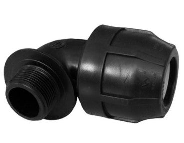 RACCORDO CURVO A COMPRESSIONE MASCHIO FEMMINA IN POLIPROPILENE SERIE ELOPRESS ø32x1 PN16