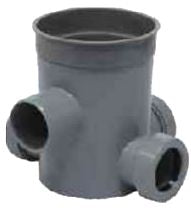POZZETTO A PAVIMENTO Ø 100×120 mm CON BICCHIERE 3 ENTRATE Ø 40 mm USCITA Ø 50 mm