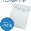 CONFEZIONE 6 SACCHETTI COMPATIBILI VORWERK FOLLETTO VK135/136
