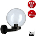 APPLIQUE CON SFERA TRASPARENTE PER ESTERNO IP44 E27 Ø 20 cm