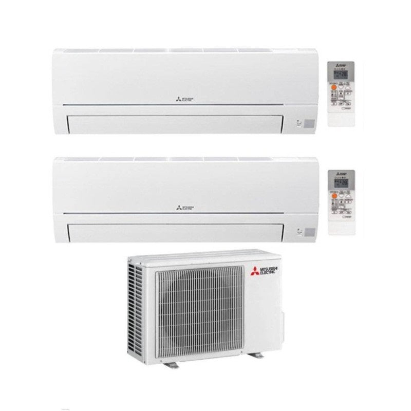 Mitsubishi Climatizzatore Dual Split Linea Smart MSZ-HR 9+12 con MXZ-2HA50VF con Inverter R-32 Wi-Fi Opt. Classe A++