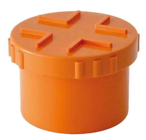 TAPPO D'ISPEZIONE A VITE IN PVC PER INCOLLAGGIO ARANCIO ø100 A VITE