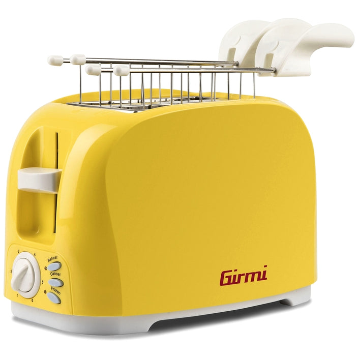 TOSTAPANE GIRMI TP11 GIALLO 800W CON TIMER E 6 LIVELLI DI COTTURA